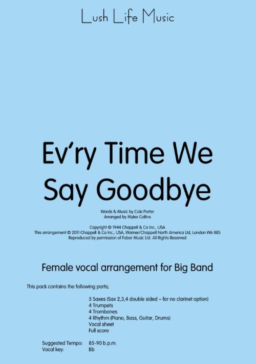 EV'RY TIME WE SAY GOODBYE (Vocal)